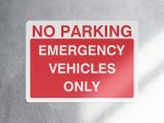 No parking emergency vehicles only parking sign