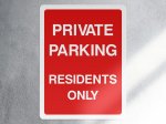 Private parking residents only access sign