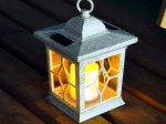 Wooden Effect Candle Lantern Solar Light