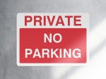 Private no parking access sign