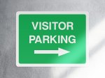 Visitor parking right arrow sign - landscape