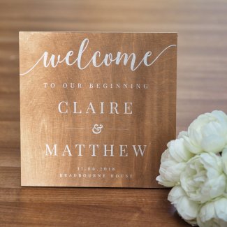 Personalised Welcome Wooden Wedding Sign