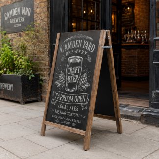 A-Board Straight Top Chalkboard Blank