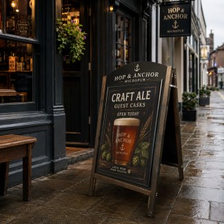 Wooden Chalk A-Board Snap Frame Curved