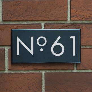 Modern House Numbers, Black Acrylic With White Acrylic - Vertical - Contemporary Home Address -sign Plaque - Door Number