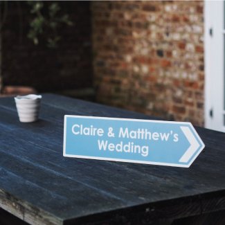 Personalised Arrow Road Wedding Sign