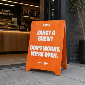 Painted Wooden A-Board Sign