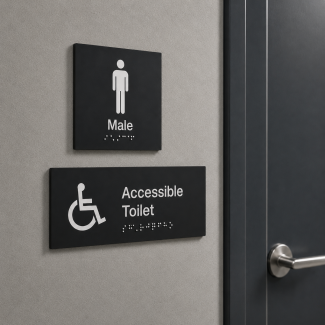 Braille Signs Black Matt Acrylic
