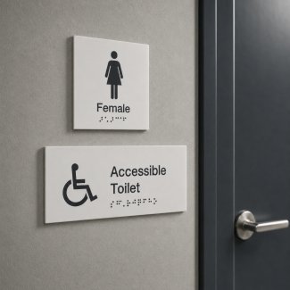 Braille Signs White Matt Acrylic