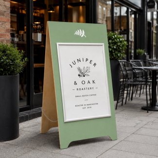 Wooden A-Board Sign & Poster Holder