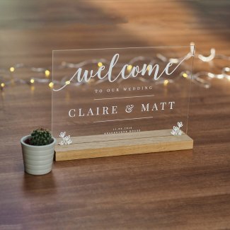 Personalised Wooden And Acrylic Welcome Wedding Sign