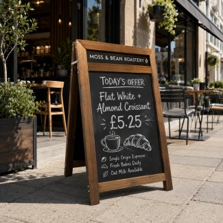 Header Chalk A-Board Wooden